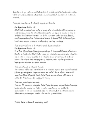 Kndidatos precidenciales propuestas