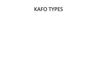 KAFO TYPES
 