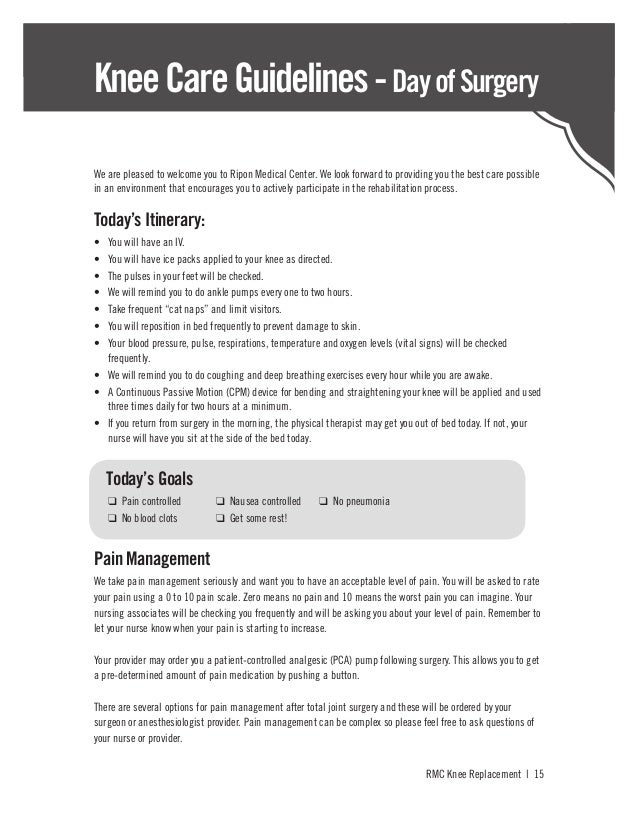 A Patient's Guide to Knee Replacement Surgery Ripon Medical Center