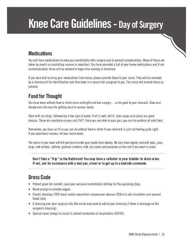 A Patient's Guide to Knee Replacement Surgery Ripon Medical Center