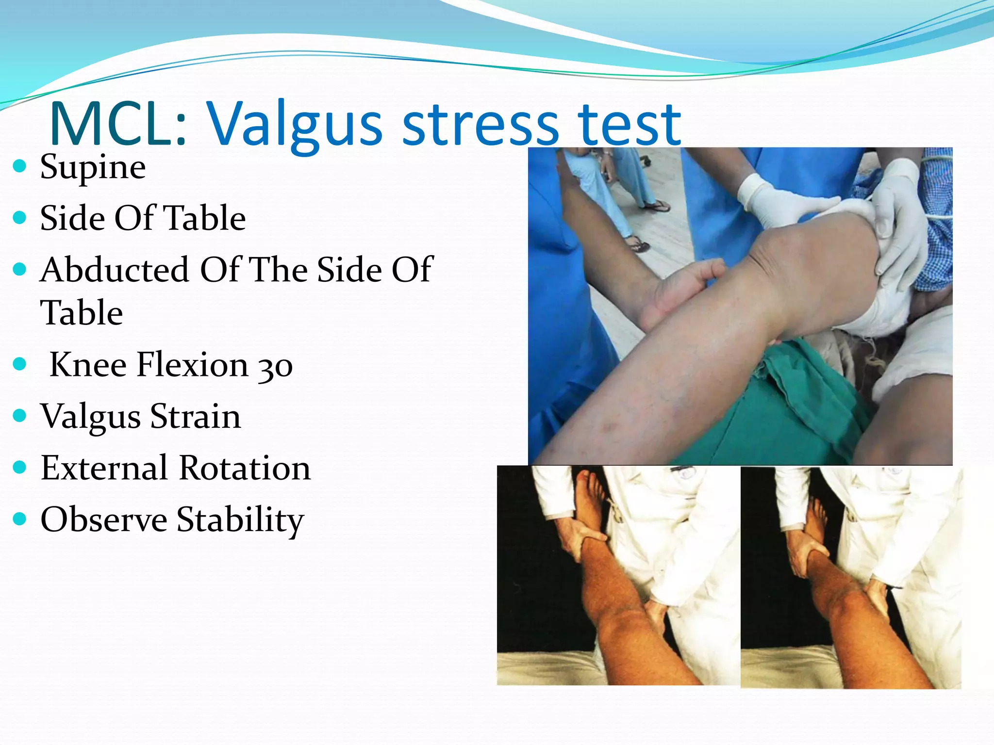 Knee Testing Knee examination | PDF
