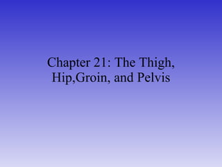 Chapter 21: The Thigh, Hip,Groin, and Pelvis 