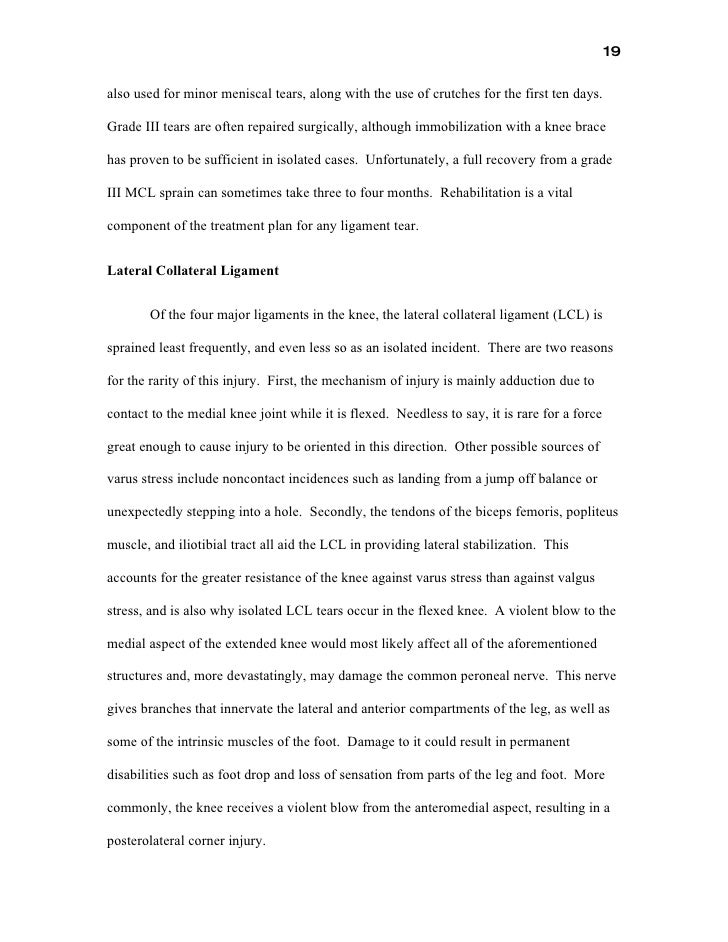 Dissertation on female knee injuries