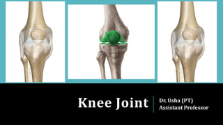 Knee Joint Dr. Usha (PT)
Assistant Professor
 