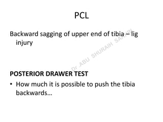 Examination of the Knee joint | PPTX