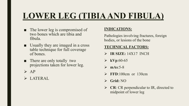 radiography positioning of knee and leg | PPTX