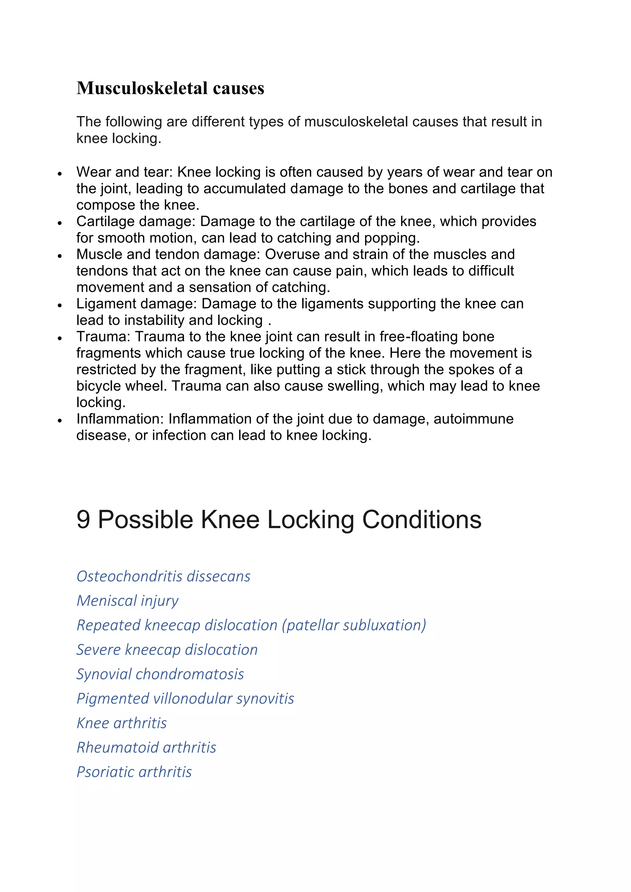 Knee locking & Unlocking PDF