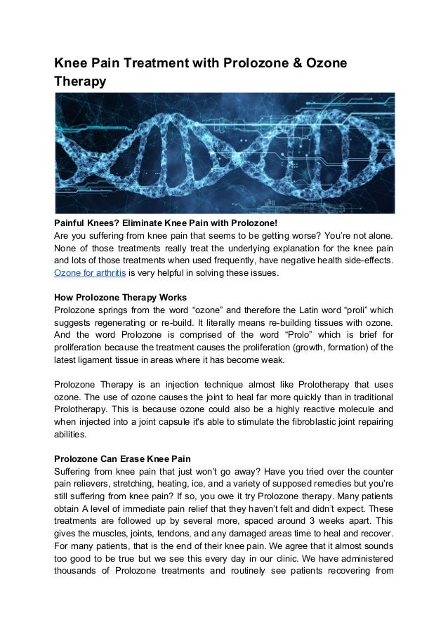 Knee pain treatment with prolozone & ozone therapy