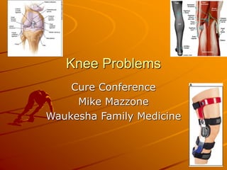 Knee Problems
Cure Conference
Mike Mazzone
Waukesha Family Medicine
 