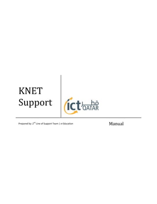 KNET
Support
Prepared by: 2
nd
Line of Support Team | e-Education Manual
 