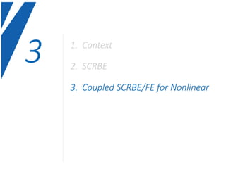 3 1. Context
2. SCRBE
3. Coupled SCRBE/FE for Nonlinear
 