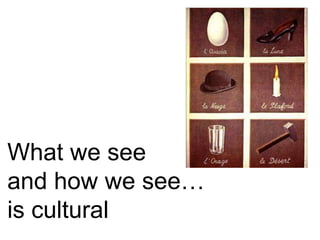 What we see 
and how we see… 
is cultural 
 