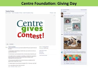 Centre	
  Founda>on:	
  Giving	
  Day	
  	
  
 