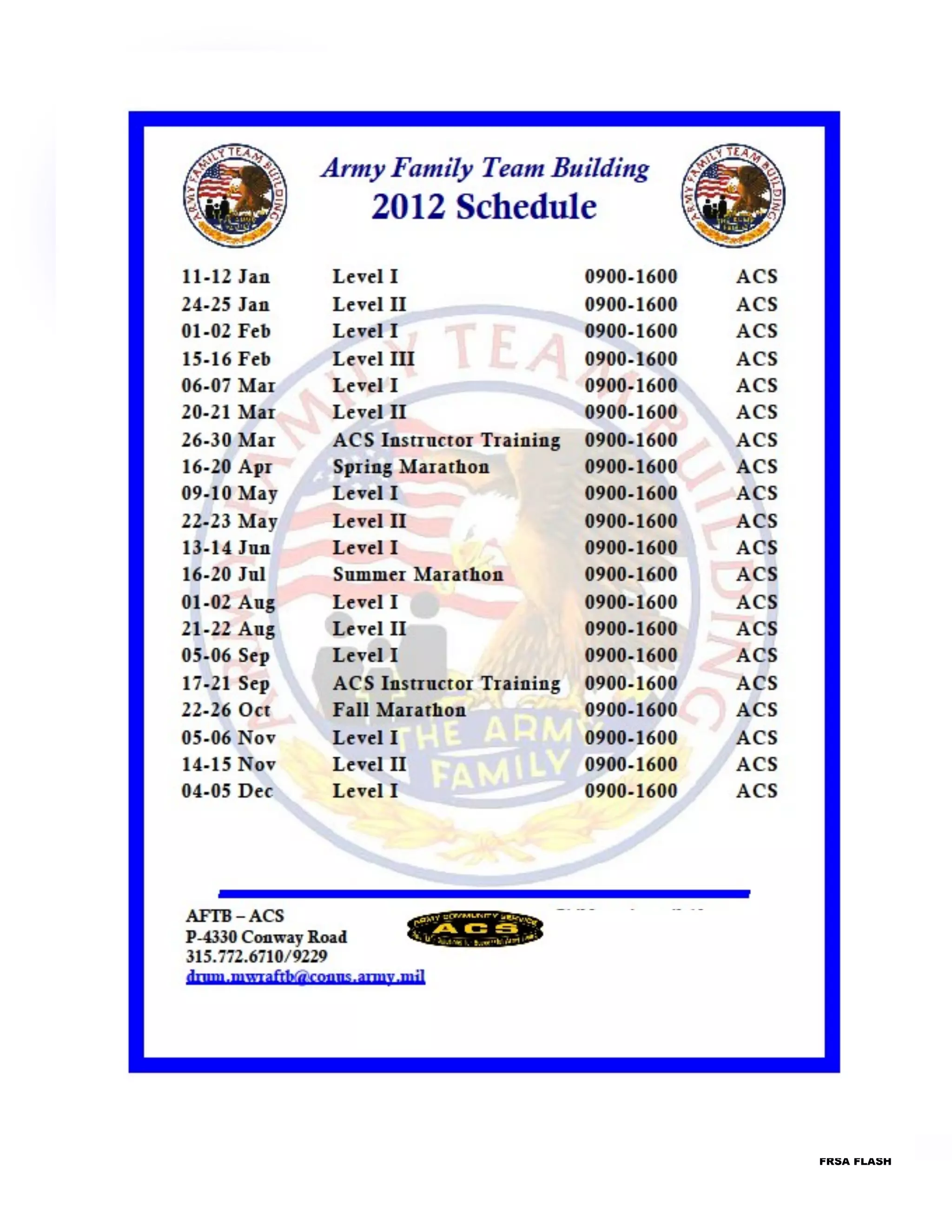 Garrison Events




Page 11
                            FRSA FLASH
 