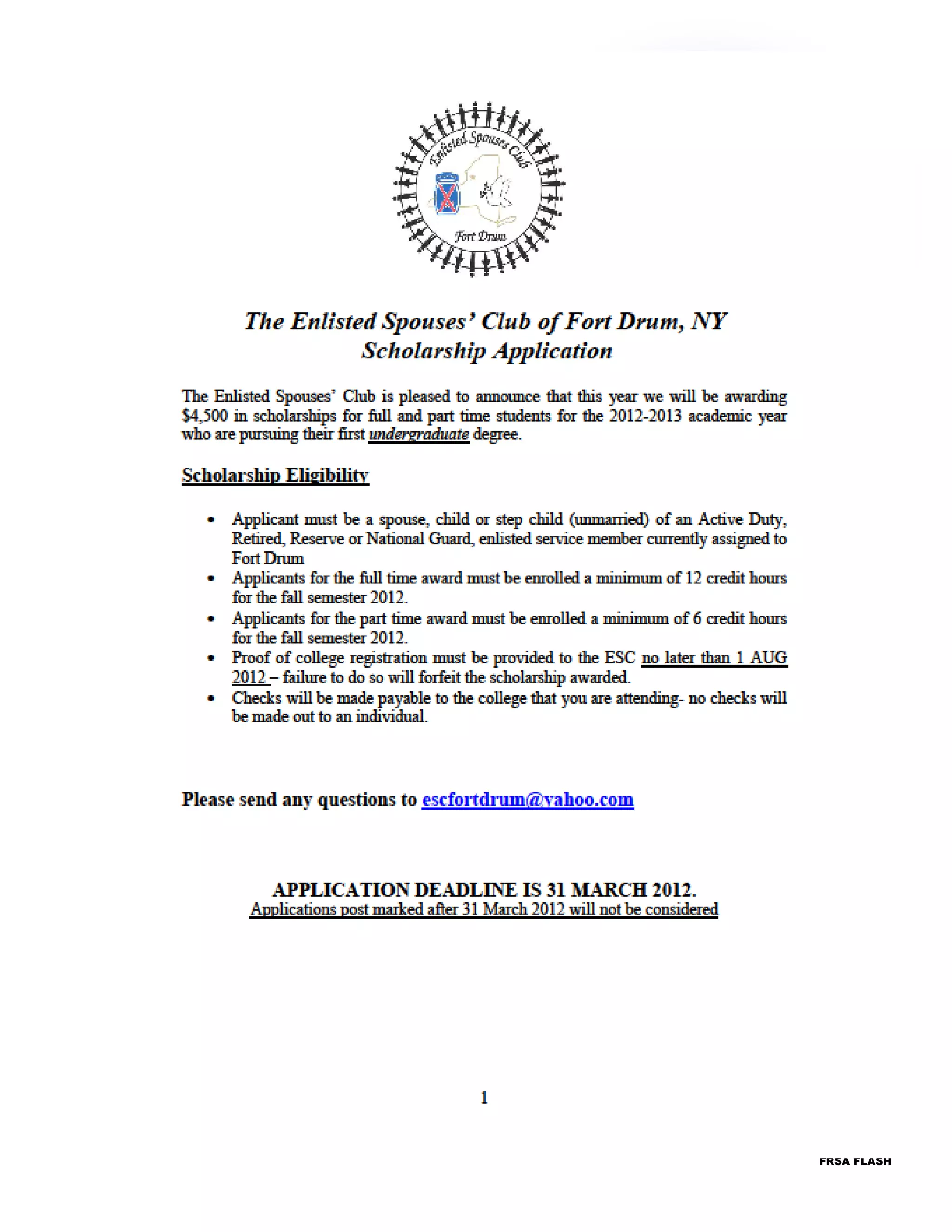 Basic Housing Allowance (BAH)




                                     Page 9
                                FRSA FLASH
 