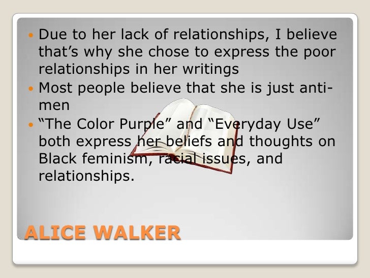 alice walker s everyday use lack of Alice walker everyday use summary essays on alice walker's everyday use summary will examine her short story that is told from the perspective of an african american woman living in the south. alice walker s everyday use lack of Alice walker everyday use summary essays on alice walker's everyday use summary will examine her short story that is told from the perspective of an african american woman living in the south.