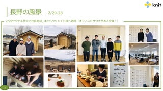 長野の風景 2/20-28
2/26サウナ＆焚火で社長対談_はたらクリエイト様へ訪問（オフィスにサウナがある企業！）
11
 
