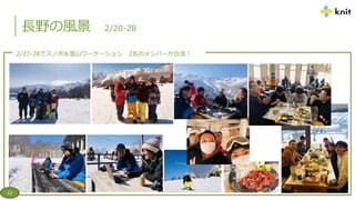 長野の風景 2/20-28
2/27-28でスノボ＆雪山ワーケーション 2名のメンバーが合流！
12
 