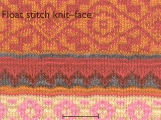 Float stitch knit–face
 