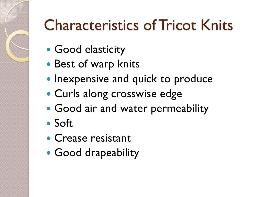 Knitted fabrics and their properties