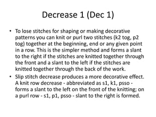 Knitting basics | PDF