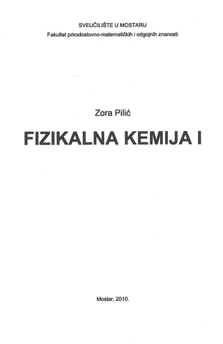 Fizikalna Hemija - Zora Pilić