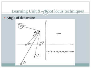 Learning Unit 8 – Root locus techniques
223
 Angle of departure
 