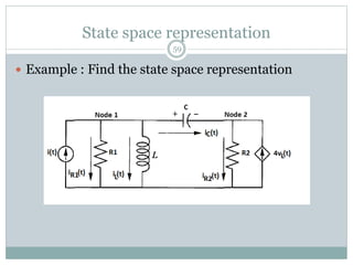 State space representation
 Example : Find the state space representation
59
 