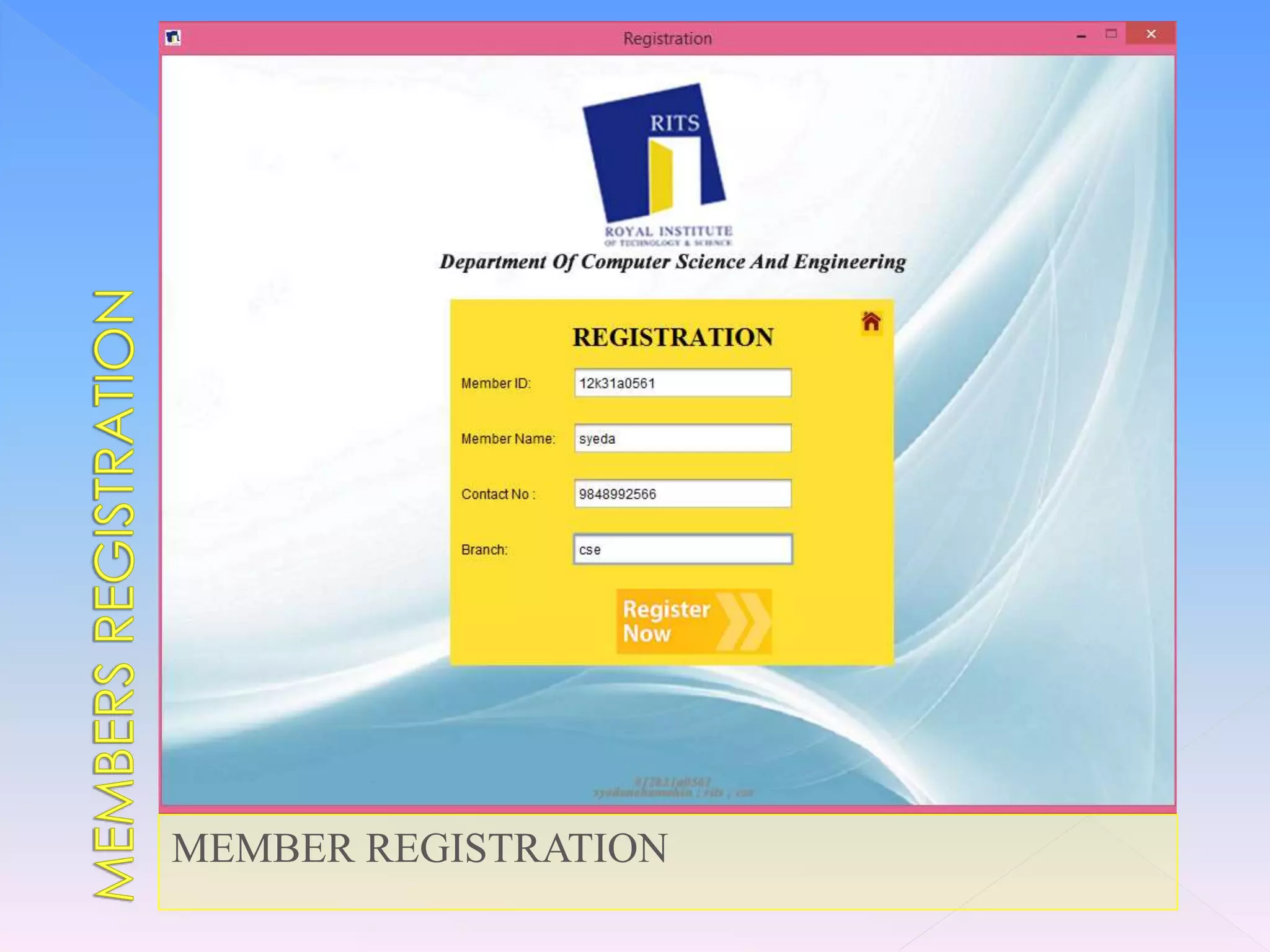 MEMBER REGISTRATION