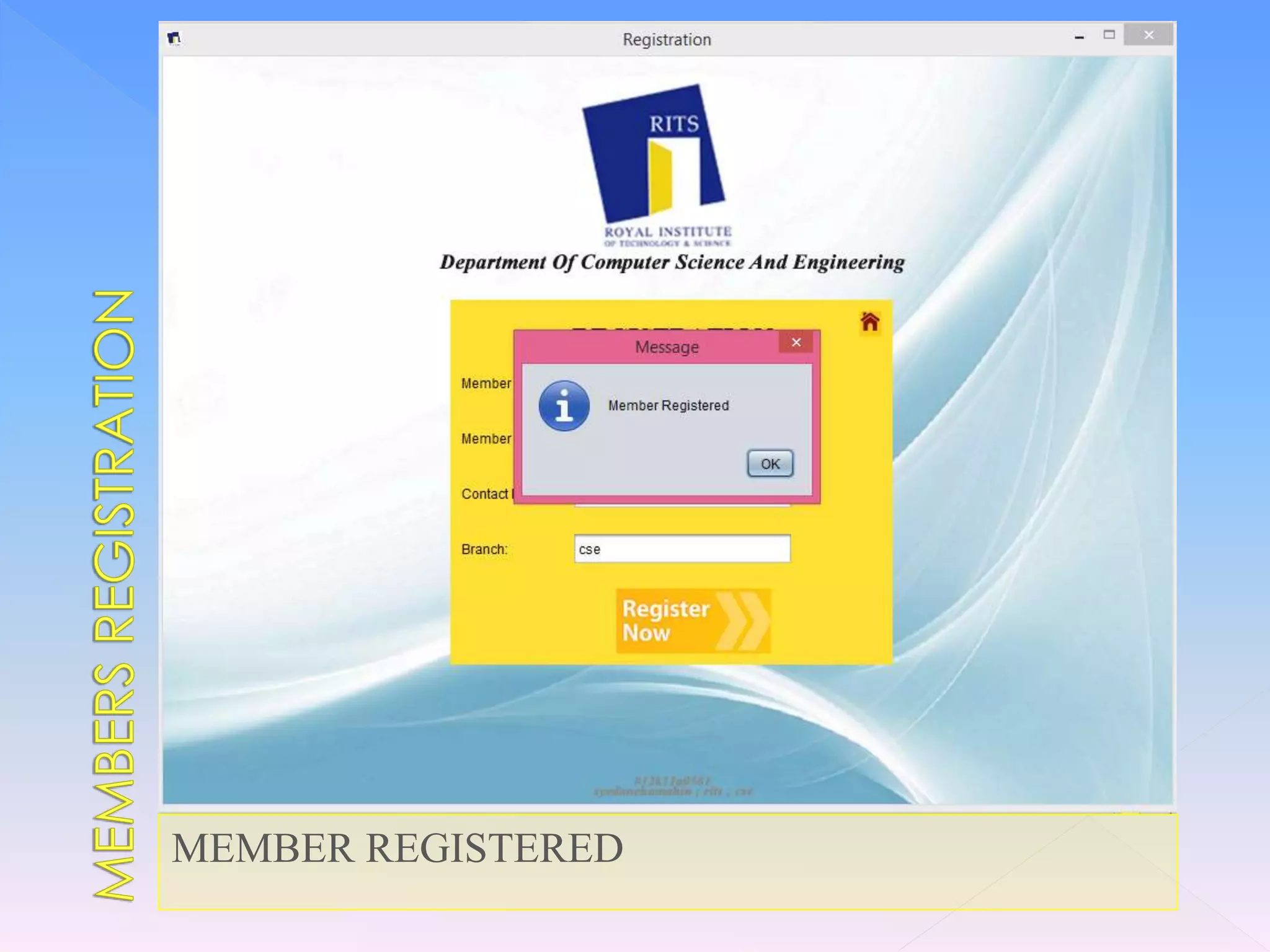 MEMBER REGISTERED
