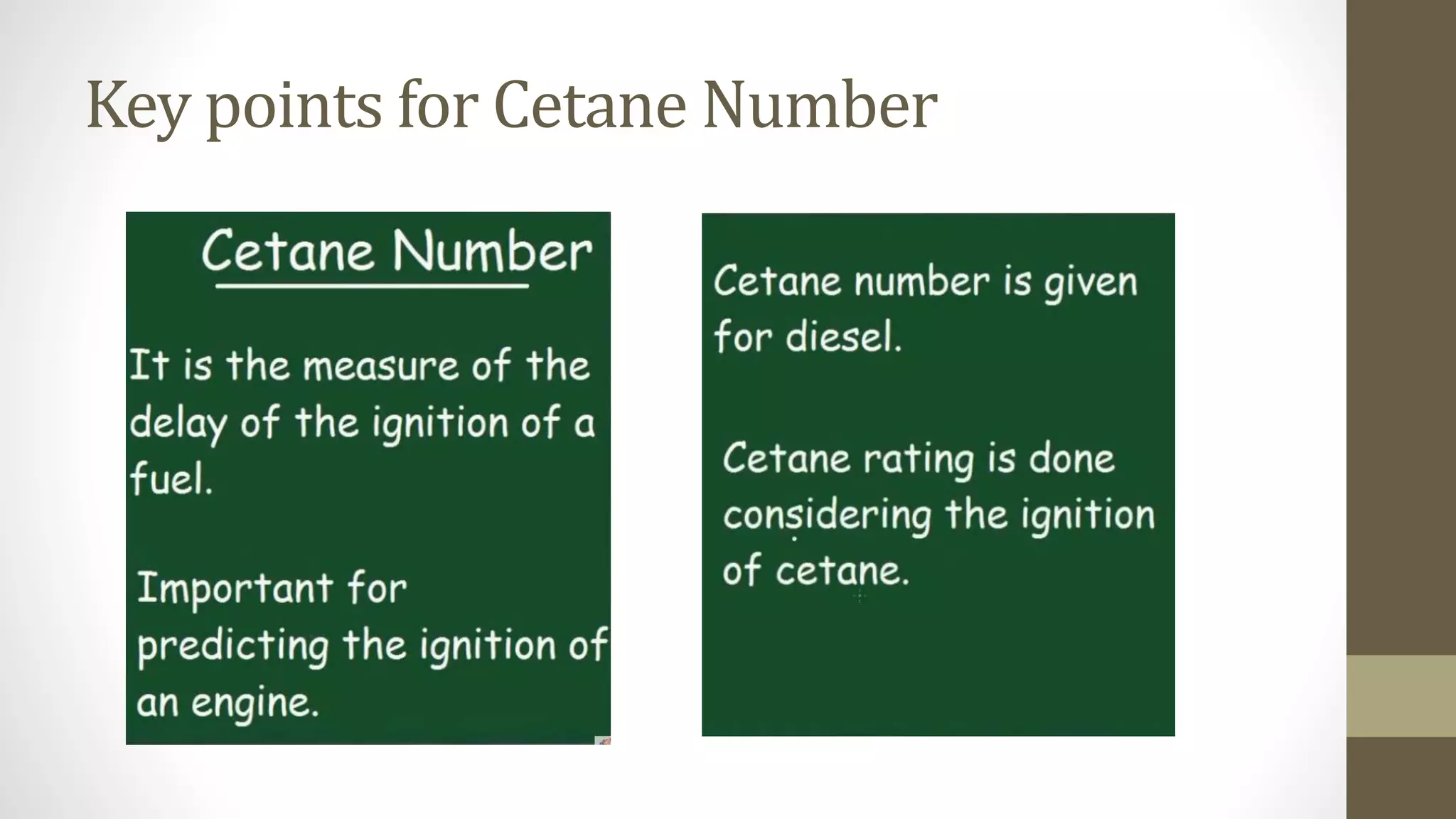 Key points for Cetane Number
 