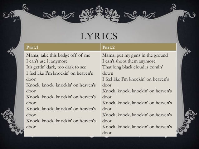 Knockin On Heaven S Door