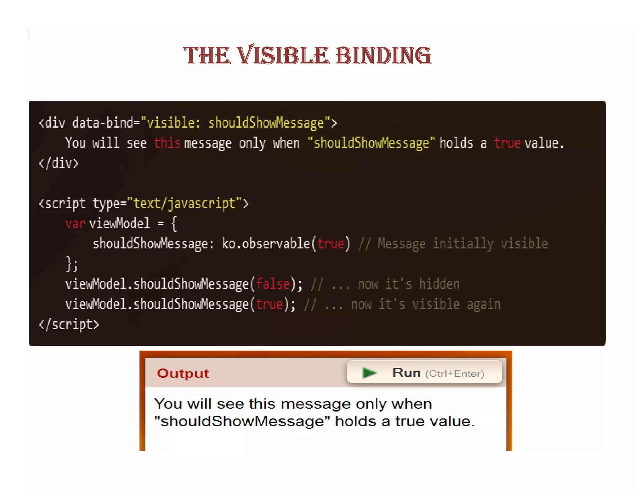 THE VISIBLE BINDING
 