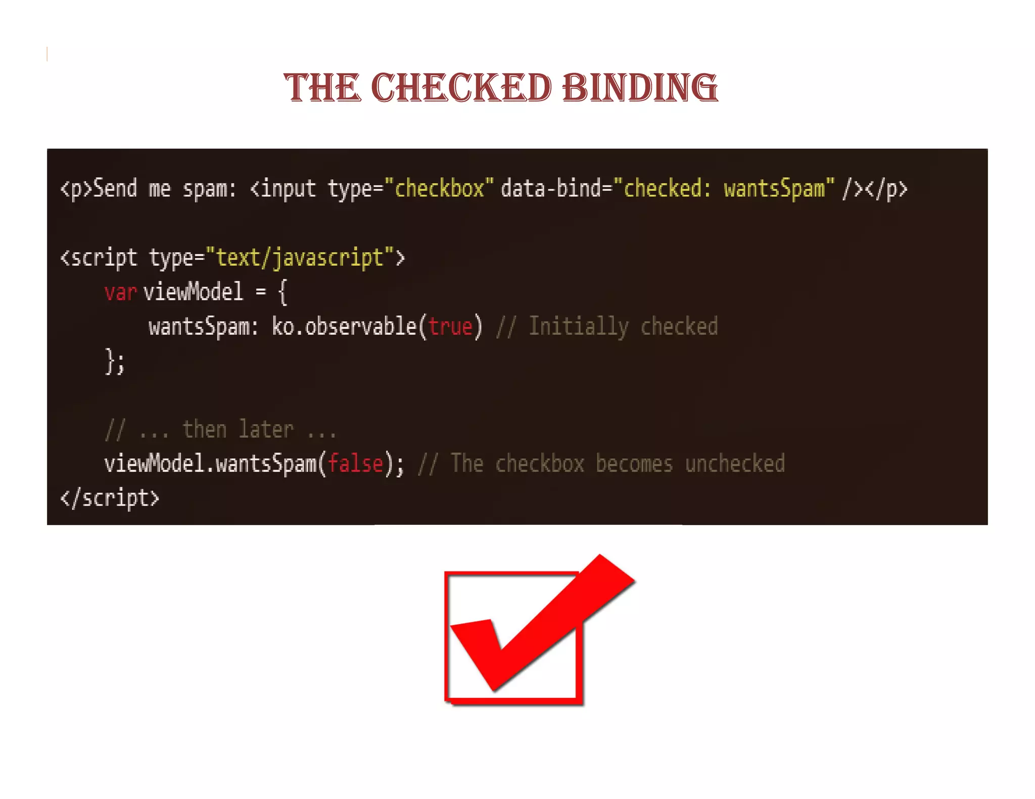 THE CHECKED BINDING
 