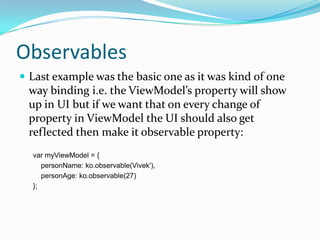 Observable Javascript Examples Knockout.js
