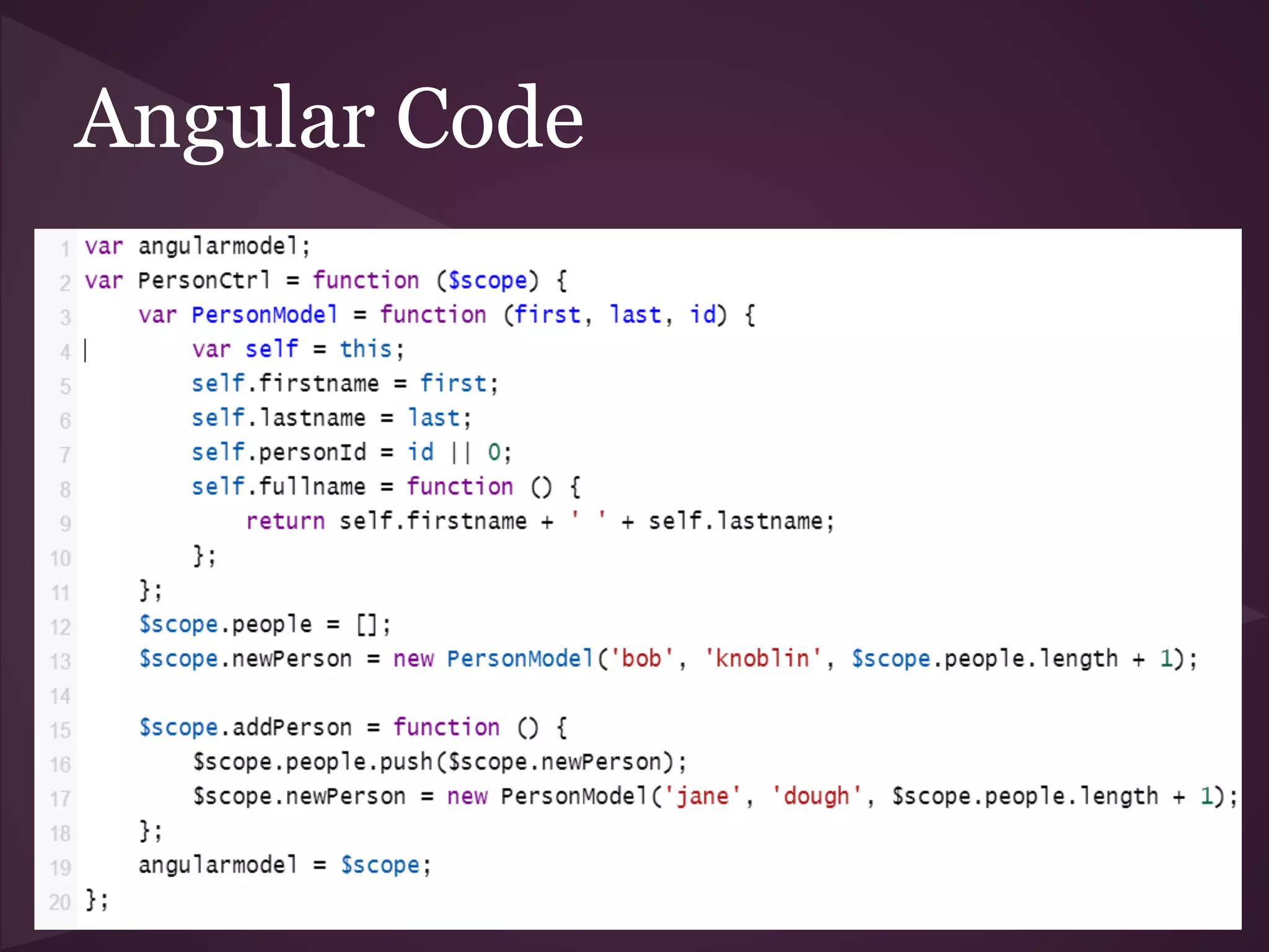 Angular Code 
