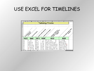 USE EXCEL FOR TIMELINES 