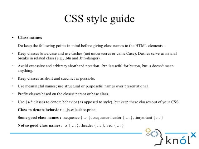 Html5 Css Javascript Style Guide And Coding Conventions