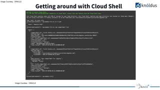 Getting around with Cloud Shell
Image Courtesy : ORACLE
Image Courtesy : ORACLE
 