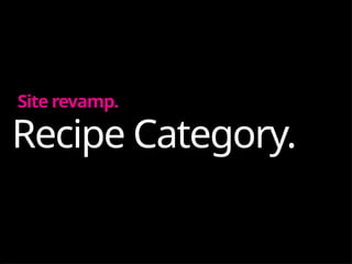 Recipe Category.
Site revamp.
 