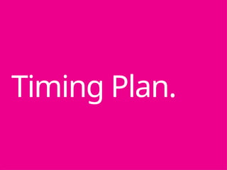 Timing Plan.
 