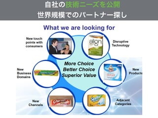 自社の技術ニーズを公開
世界規模でのパートナー探し
 