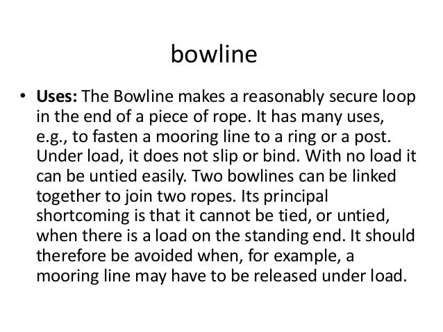 what is bowline knot used for