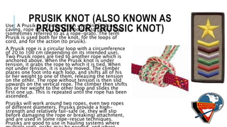 Presic Rope Grab Basic Knot Tying Course 1 SDA Pathfinder | PPTX