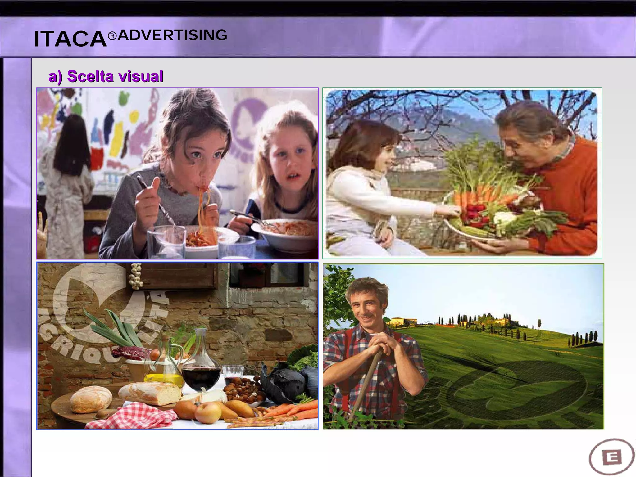 a) Scelta visuala) Scelta visual
ITACA®ADVERTISING
 