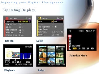 Operating Displays Record Setup Playback Index Function Menu 