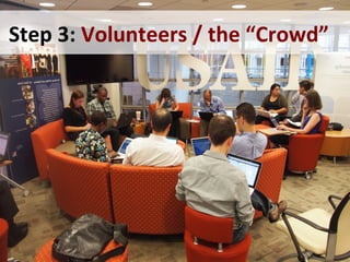  Step	
  3:	
  Volunteers	
  /	
  the	
  “Crowd”	
  
 