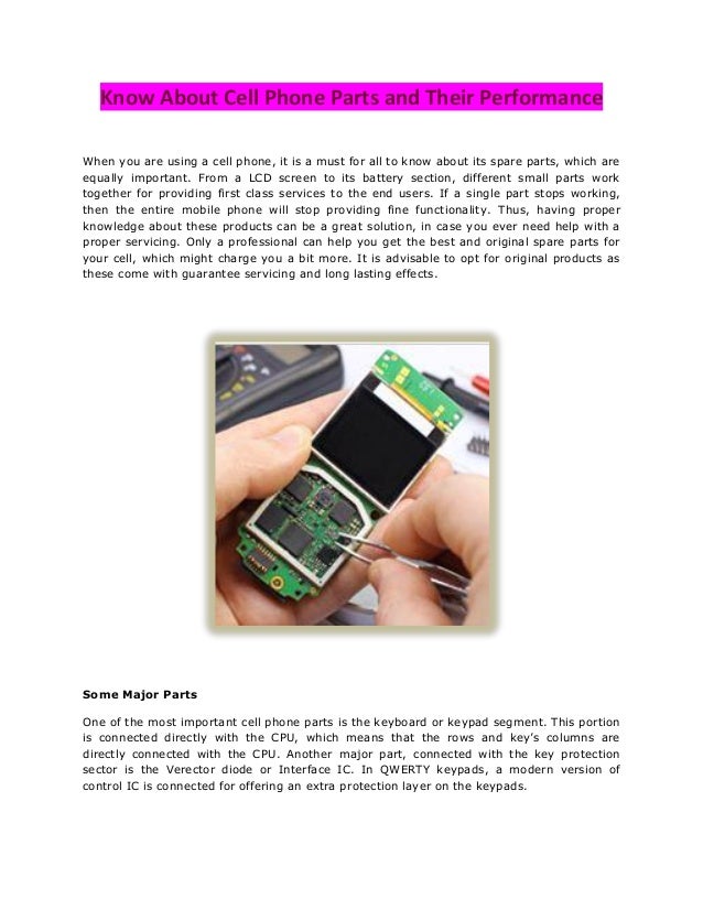 Know About Cell Phone Parts and Their Performance