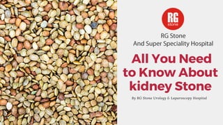All You Need
to Know About
kidney Stone
By RG Stone Urology & Laparoscopy Hospital
 