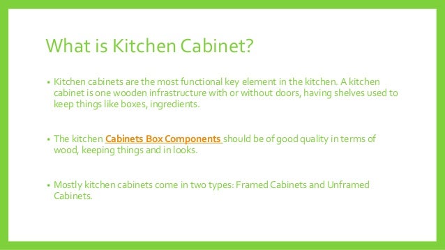 Kitchen Cabinet Box Components